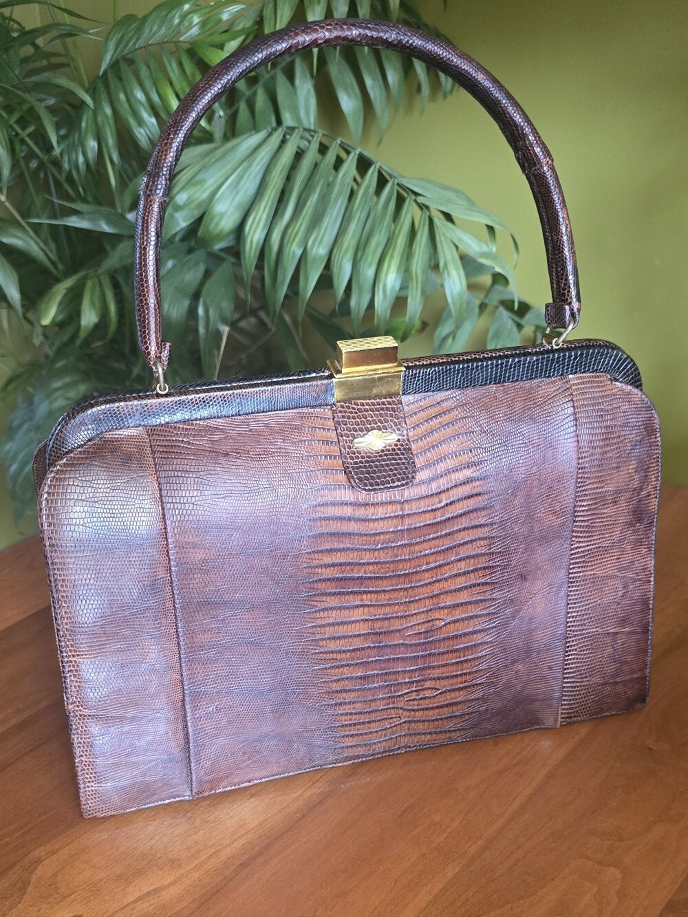 Vintage Bellestone Exotic Leather Lizard Handbag Bag Purse 50s 60s